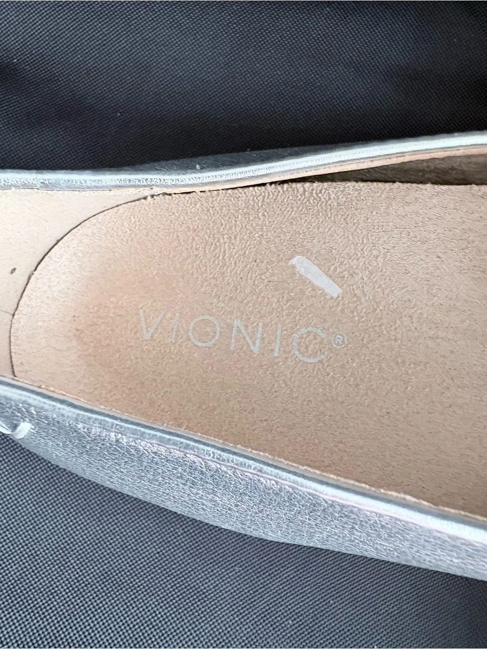 Vionic Metallic Silver Slip-On Loafers